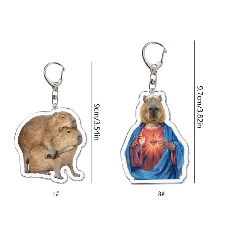 Clear Capybara Acrylic Keychain Charm To Showcase Your Love for Capybaras