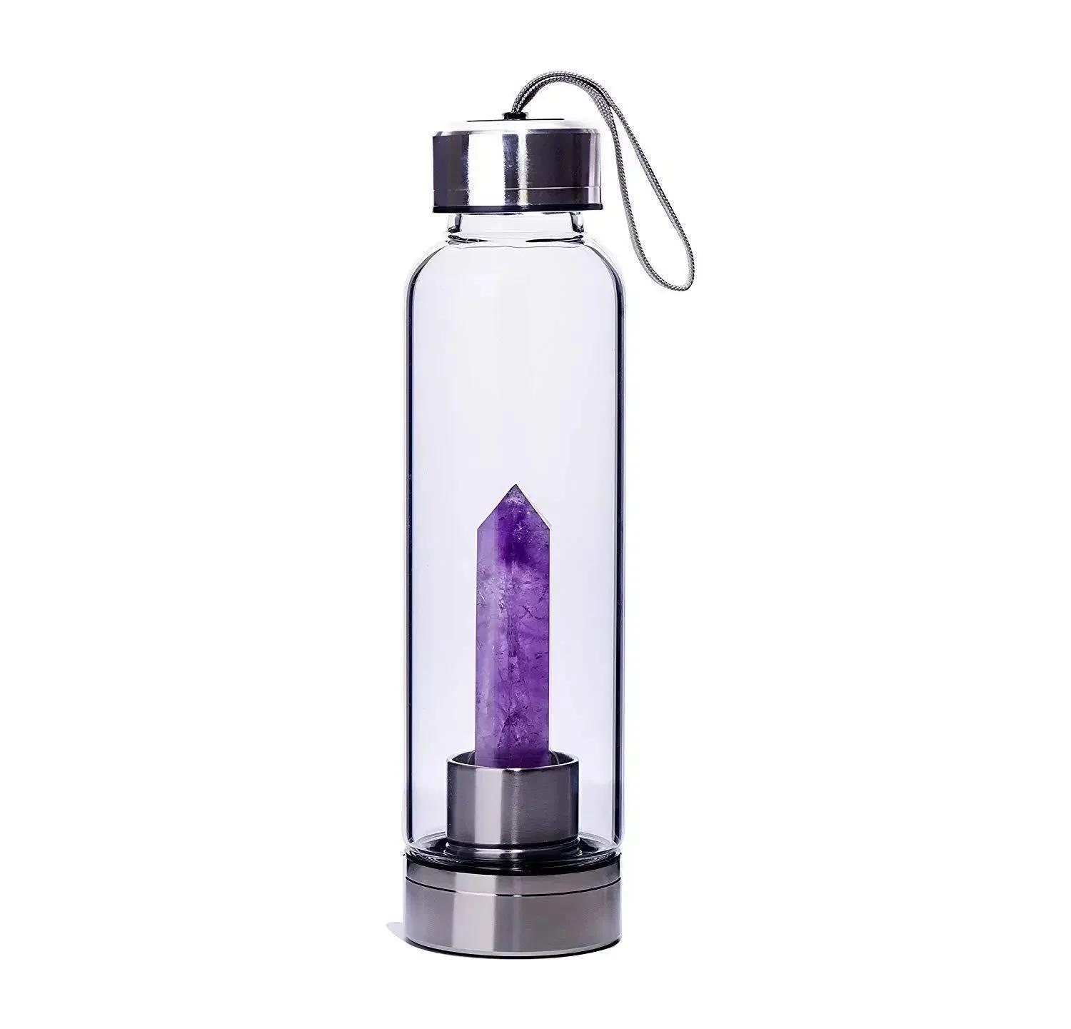 Natural Hexagonal Prism Glass Water Cup Crystal Energy Cup Magic Wand Spa Tea Cup for Home Durable Durable Useful 601-700ml