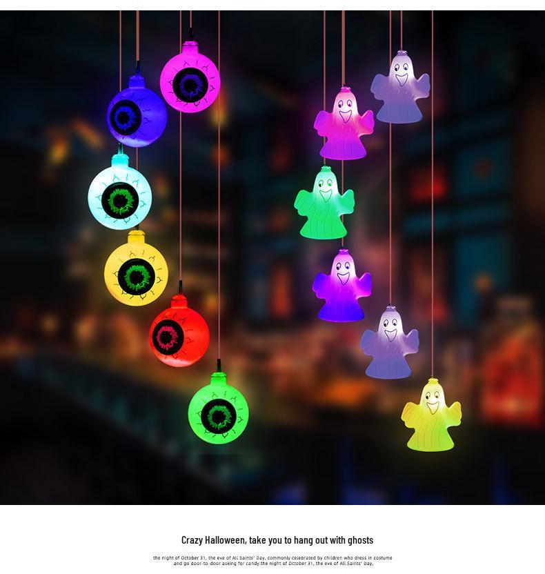 Solar Seven-Color Rose Wind Chime Lamp: Outdoor Courtyard Hanging Light for Halloween Decor