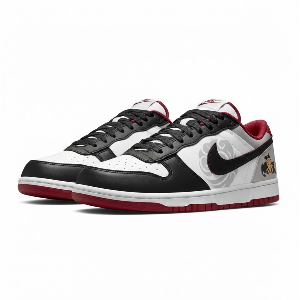 Nike Big Lemon Joy Abrasion Resistant Breathable Low top Skateboard Shoes Men's Black Gray 355152-150(Team778-)