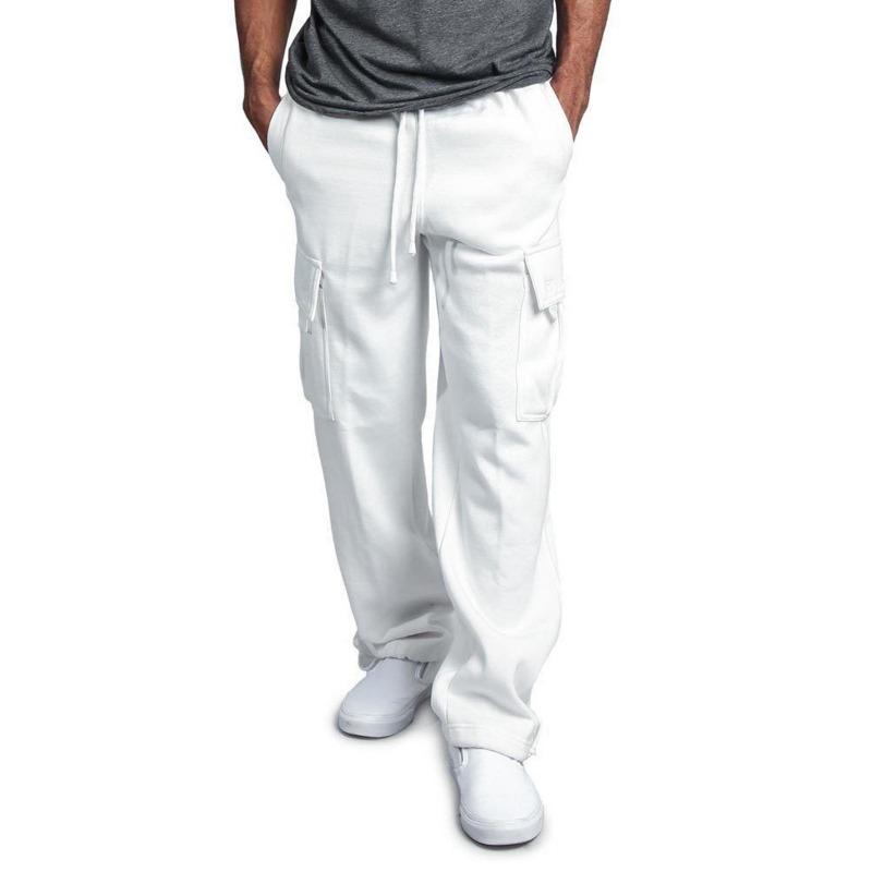 Men S Multi Pocket Vintage Casual Cargo Work Long Trousers