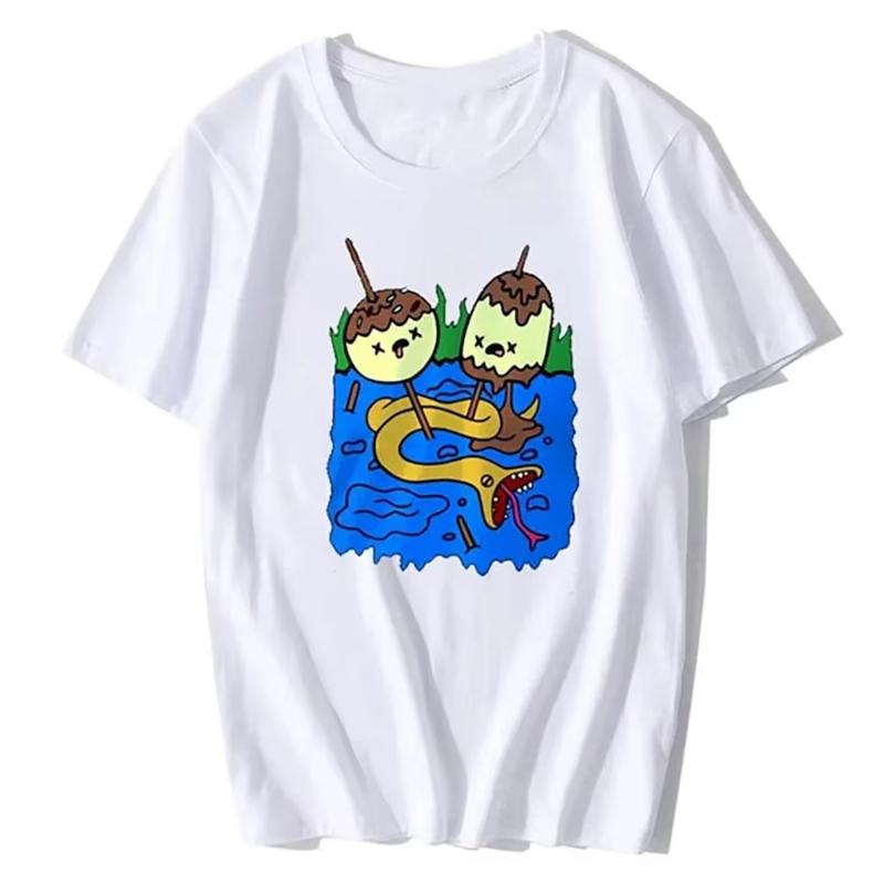 Fashion Rock Chewing Princess Mens Tshirt Casual Cotton Short Sleeve Adventure Time T-Shirt Summer Men Funny Marceline Gift Tees