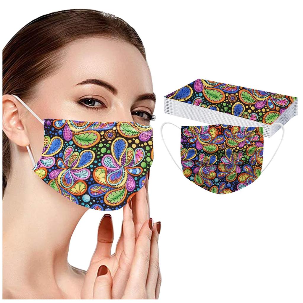 20PCS Adult's Mask Paisley Print Disposable Face Mask Industrial 3Ply Ear Loop