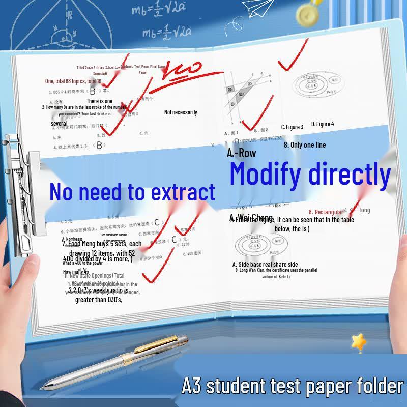 Portable A3 Foldable Test Paper & Document Organizer