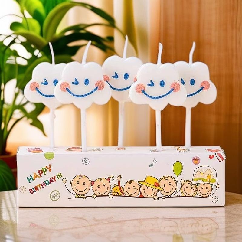 

Cloud Smiley Face Birthday Candle Ins Style Cartoon Birthday Cake Decoration Candle Smiley Face Love Birthday Candle
