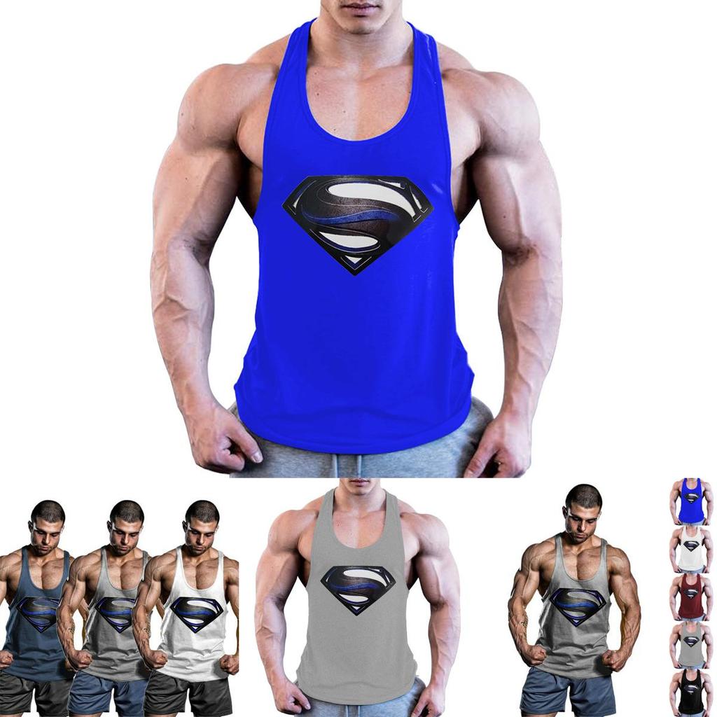 Premium Quality Men Bodybuilding Tank Top Muscle T-shirt With 3d Superman Design