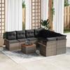 9 Piece Grey Garden Sofa Set with Cushions