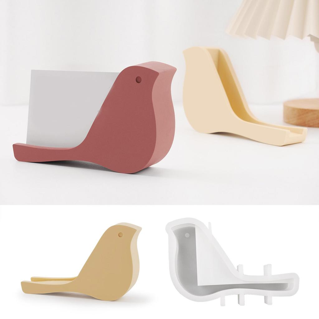Kreativer Kartenhalter in Vogelform Silikonform Heim Büro Dekorative Formen Silikontextur für Zement- und Harzhandwerk