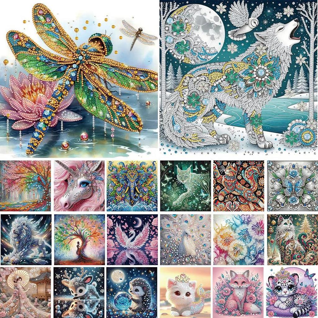 5D-Diamant-Malerei-Set zum Selbermachen, teilweiser Spezialbohrer, Tierdekoration