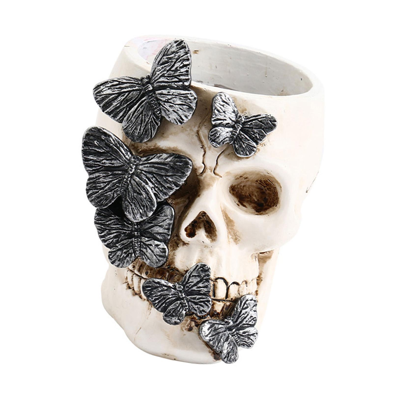 

Декоративный держатель для карандашей на Хэллоуин, череп, бабочка, стакан для ручек, органайзеры для ручек из смолы, держатель для кистей для макияжа, украшение стола