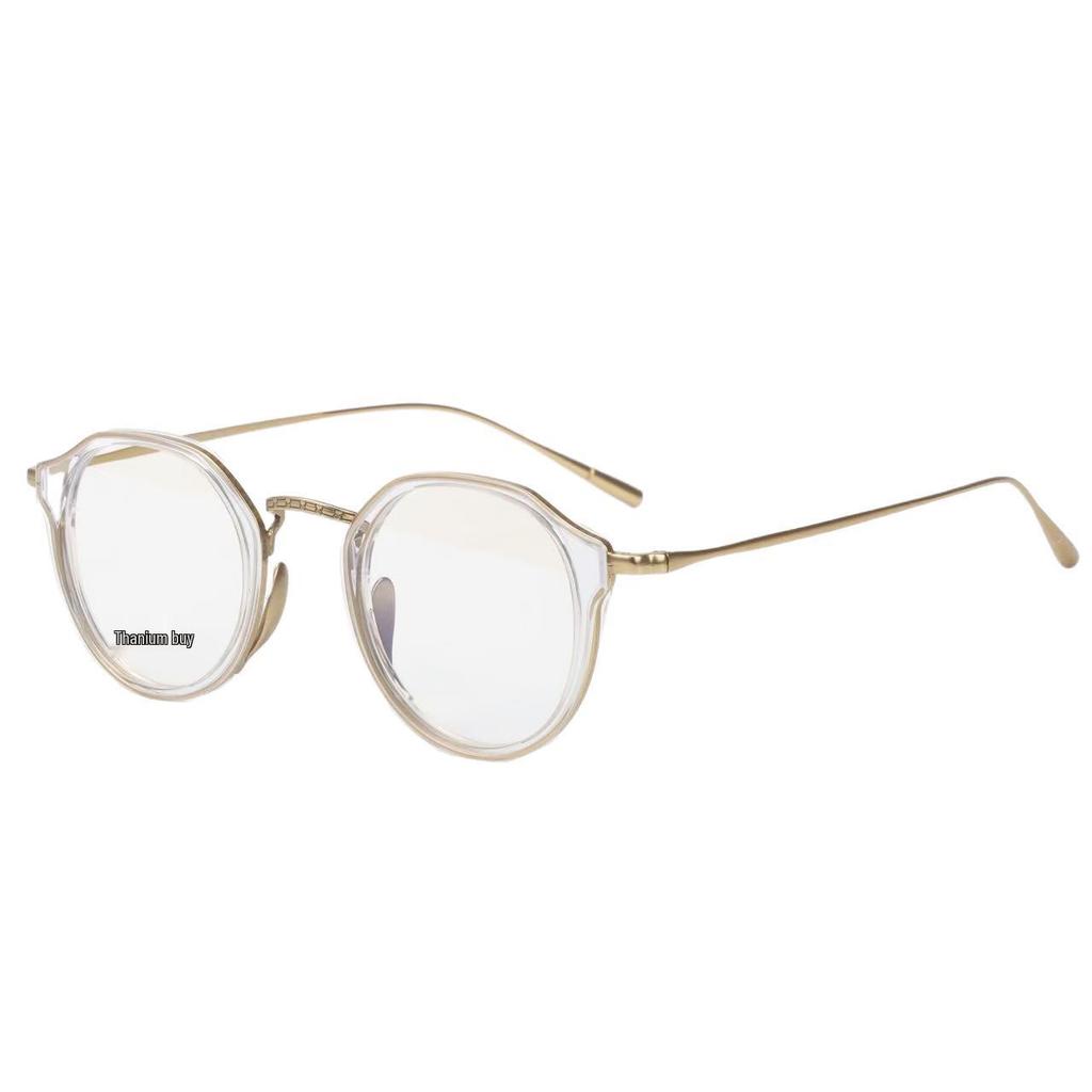 Unisex japanisch-inspirierte Titan-Schildpatt-Brille mit photochromem unregelmäßigem Leopardenmuster-Rahmen