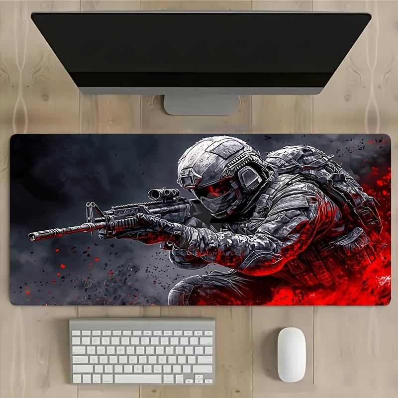 Soldier Warrior Mouse Pad Rubber NonSlip PC Computer ESports Game Desk Mat Large Keyboard Pad Durable Mat Office Gaming Mat