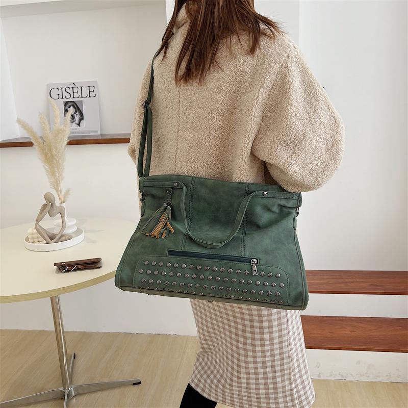 Simple casual messenger bag 2025 autumn new bag women's retro trend tote bag fashion shoulder bag