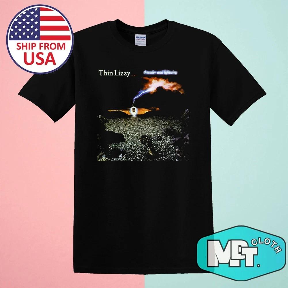 Thin Lizzy Thunder and Lightning Men s Black Size S-5XL 3XL