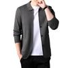 Men'S Mid-To-High-End Spring And Autumn Thin Jacquard Cardigan Real Pocket Sticker Casual Loose Simple Knitted Long Sleeves