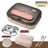 ZISIZ 304 Stainless Steel Insulated Lunch Box with Compartments