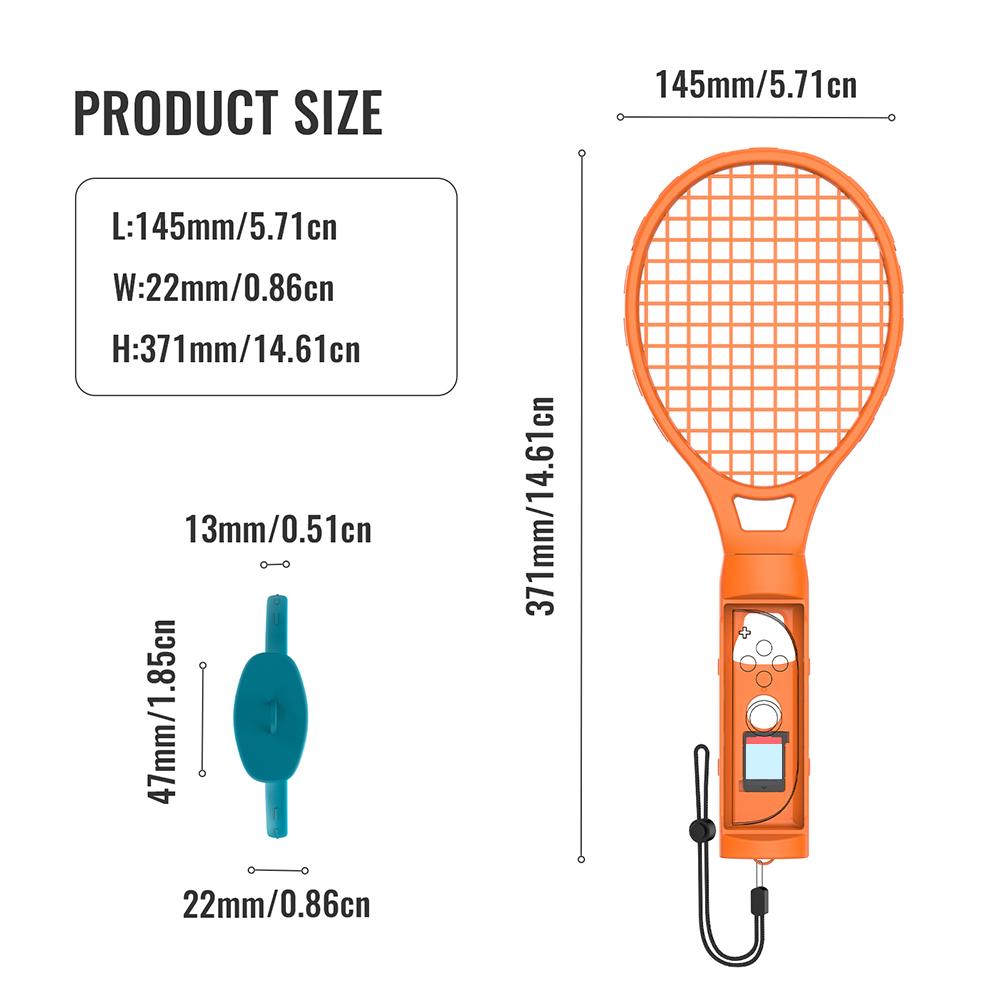 2 PCS Tennis Racket for Nintendo for Switch 2 Joy-Con Controller Tennis Accessories with Wrist Strap Game Card Storage Function