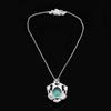 Natural Turquoise Gemstones 925 Sterling Silver Arts and Crafts Toadstool Design Necklace For Women & Girls