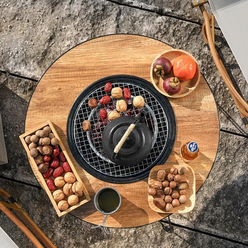 Outdoor Folding Barbecue Rack Household Barbecue Table Portable Tea Table Foldable Camping Barbecue Stove