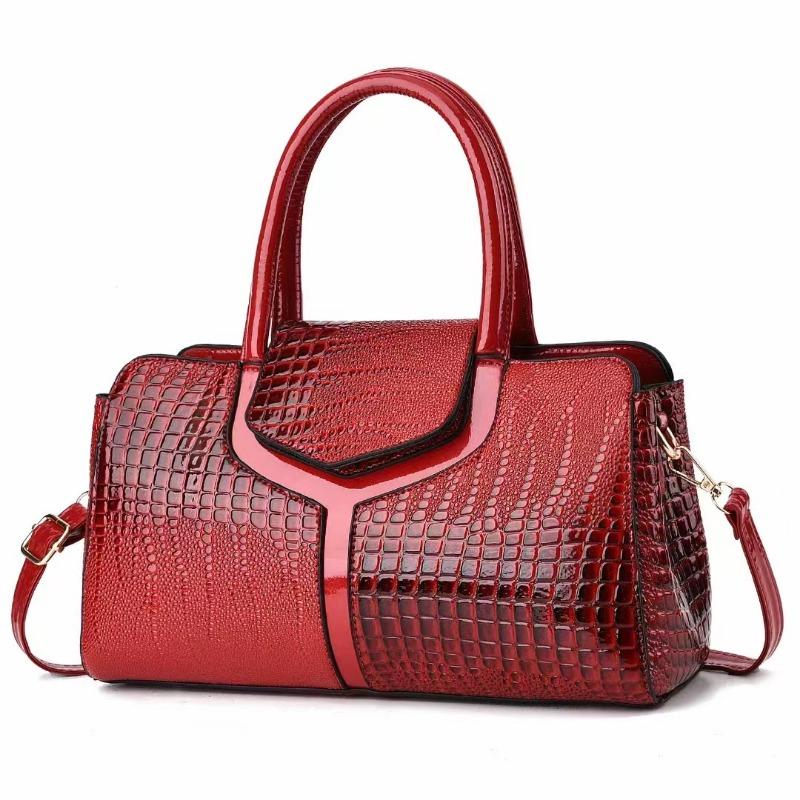 2025 New Women's Bright Leather Bag Large Capacity Design Handbag Exquisite Ladies Messenger Shoulder Bag Casual Tote Bags women