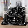 Magic Ouija Board Alphabet Blanket Witchcraft Pentagon Blanket for Bedroom Living Room Sofa Gothic Ouija Hand Flannel Blanket