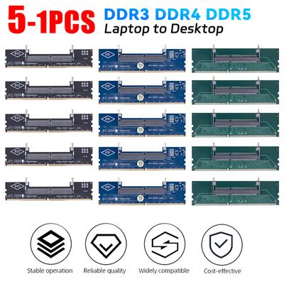 5-1 Stück DDR3 DDR4 SO-DIMM zu PC DIMM Kartenstecker Karte Laptop zu Desktop Speicheradapterkarte Speicherstick RAM-Stecker Adapter