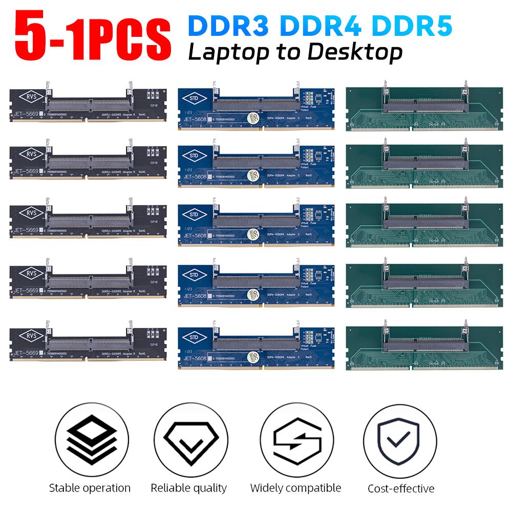 5-1PCS DDR3 DDR4 SO-DIMM To PC DIMM Card Connector Card Laptop To Desktop Memory Adapter Card Memory Stick RAM Connector Adapter