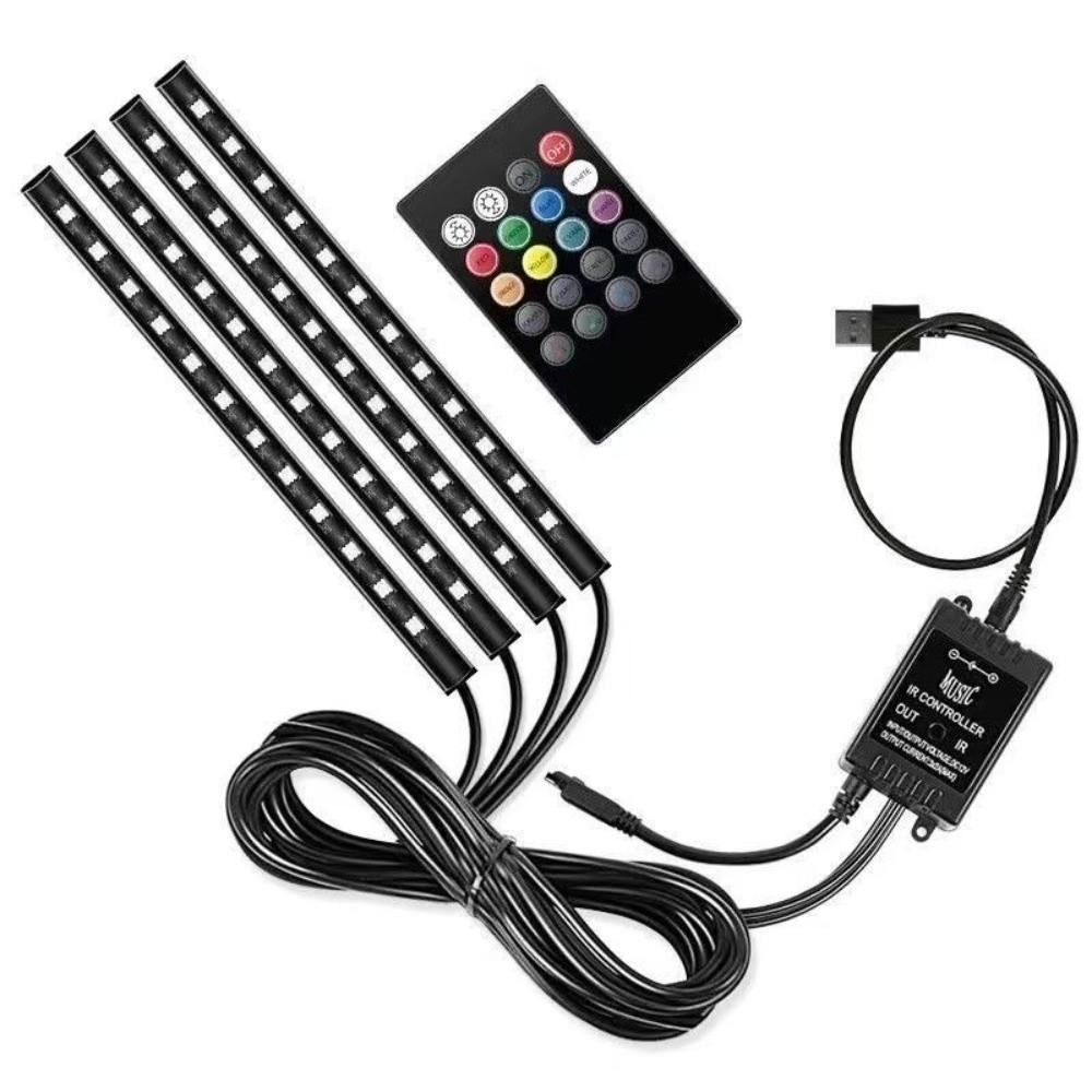 USB Powered Car LED Strip Lights RGB Car Interior LED Lights Car Under Dash Lights  Car Floor Decor