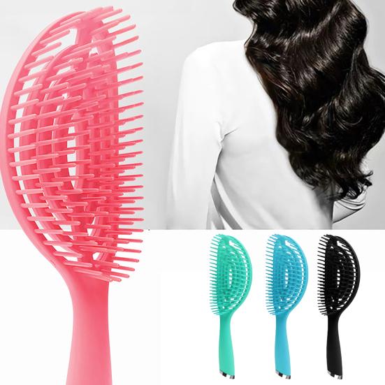 

Расческа для массажа волос, полая эргономика для салона, эллиптическая ручка для волос, щетка для моделирования TPE чёрный