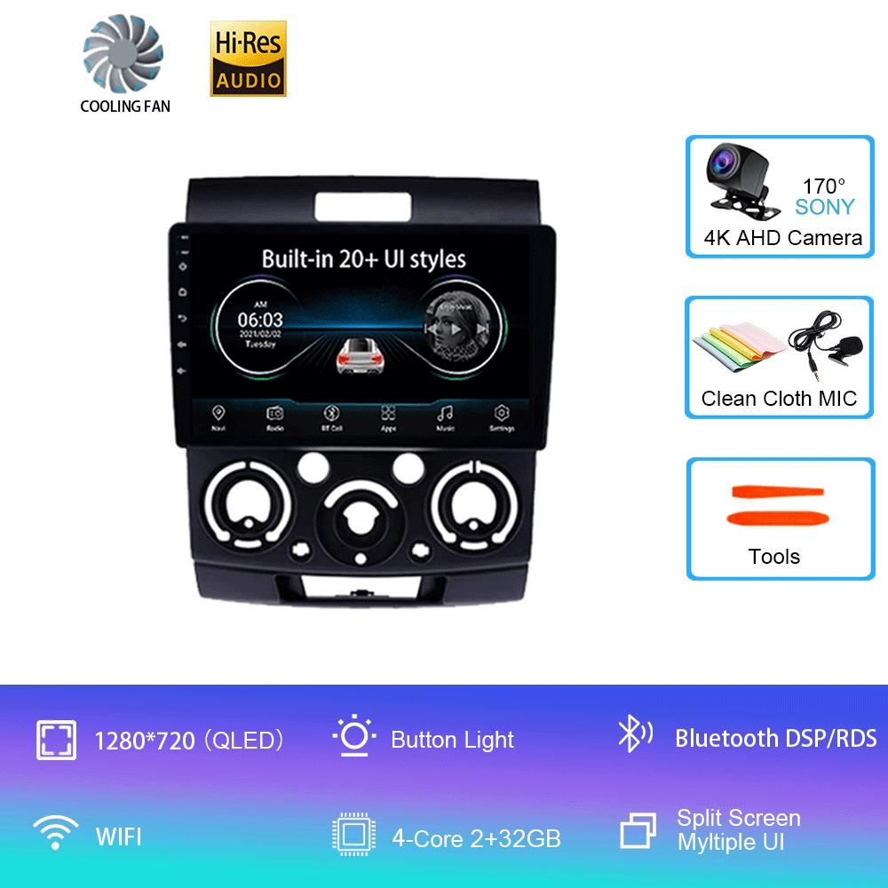 for Ford Everest Ranger Mazda BT50 BT-50 2006-2010 Car Radio Autoradio Multimedia Stereo Player Carplay Android 14 2din