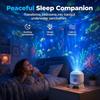 Night Light Projector 360° Rotating Ocean Wave LED Light - 5D Holographic Touch Control Rechargeable USB Powered 3 Modes Quiet Motor for Bedroom