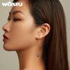 WOSTU 925 Sterling Silver Pink Blue Clear CZ Long Tassel Link Earrings Drop Dangle Ear Stud Earring for Women Wedding Party Gift