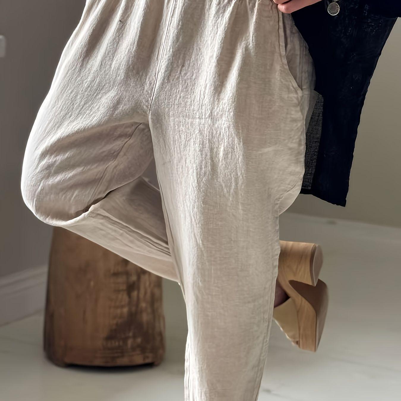 

Plus Size Women s Loose Cropped Harem Pants for Casual Wear 4XL хакі