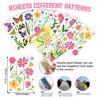 8 Sheets Spring Window Clings Butterfly Flower Hummingbird Window Decals to Prevent Bird Strikes Reusable Static Sticker for Glass Windows
