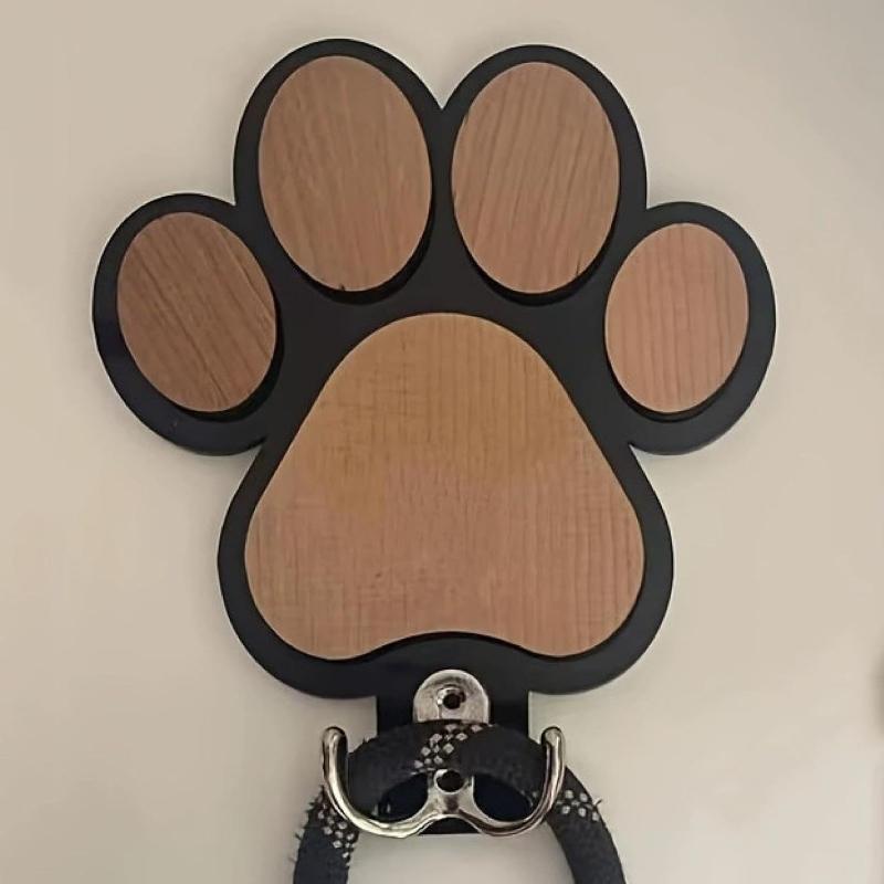 

Wooden Paw Print Hat Collar Clothes Hanger, Bedroom Bathroom Clothes Towel Hook, Suitable for Bedroom Wall Decoration чёрный
