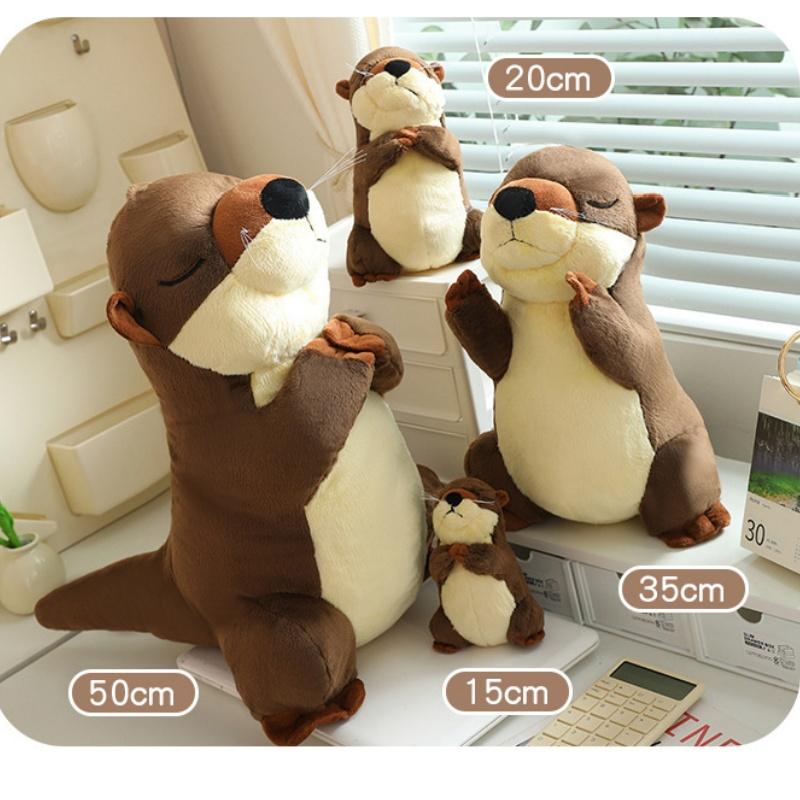 Segens-Otter Plüschtier Stofftier Lebensecht Tiere Umarmung Fischfutter Kawaii Otter Plüschtier Puppe für Kinder Geburtstagsgeschenk Junge