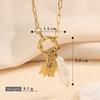 18K Gold Ocean-Style Detachable Pendant Necklace: Turtle, Anchor & Fishbone Design