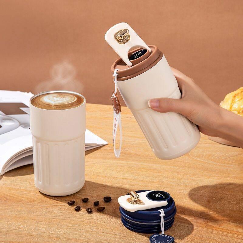 316 Stainless Steel Insulated Coffee Cup Smart Temperature Display 500ml Lightweight Portable Mug for Hiking Camping
