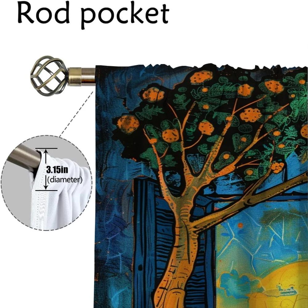 Modré okenní protihmyzové závěsy 2 kusy Dělící domácí interiérové závěsy pro pokoj s kamerou Závěs do obývacího pokoje Halloweenská dekorace