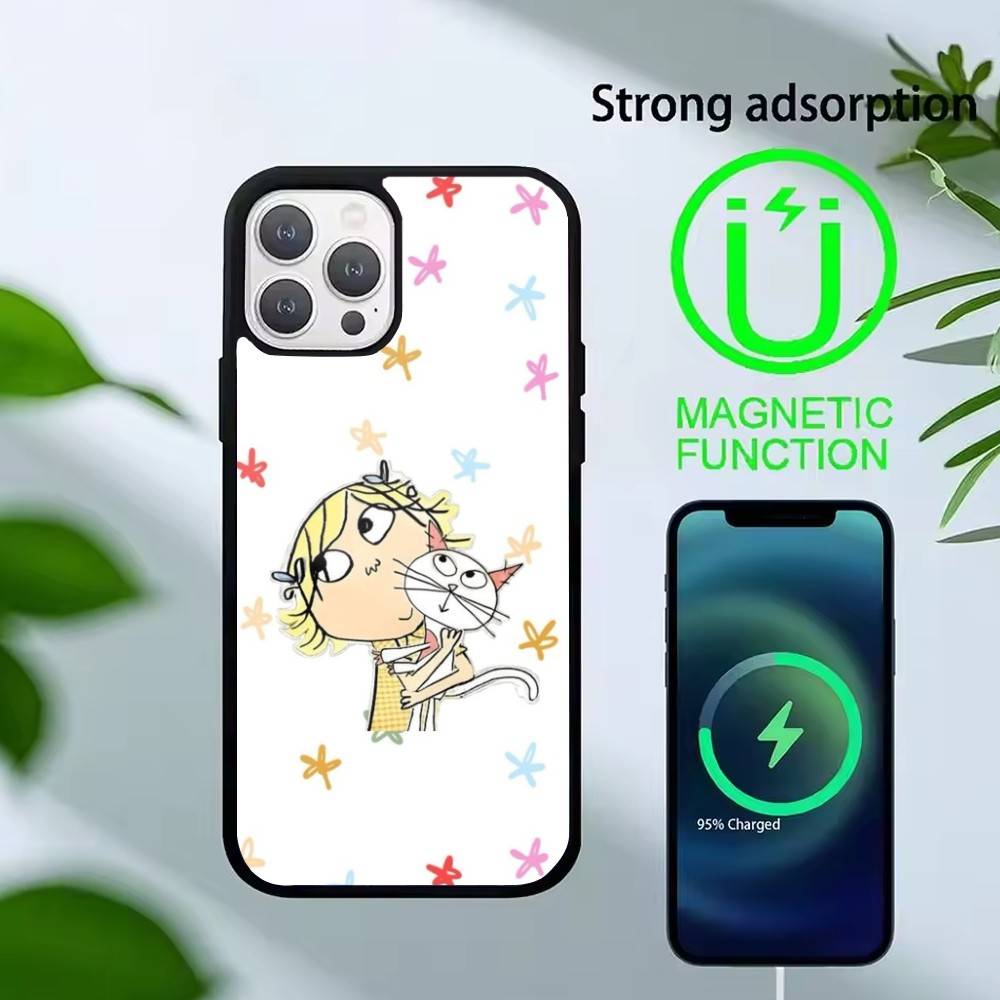 F-Charlie and Lola Cartoon Phone Case For iPhone 17,16,15,14,13,Pro,Max,Plus,Magnetic For Magsafe Wireless Charging