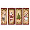 4pcs Elk Christmas Hanging Flag Large Size Xmas Cloth Wall Couplet Merry Christmas Banner  Garden