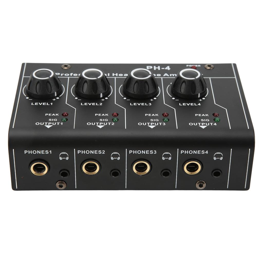 Headphone Amplifier Splitter 4 Channel Stereo Output RCA Input Mini Switcher
