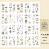 20-Piece Nostalgic Retro Object Label Sticker Book, Retro Camera/Record/Typewriter Designs, Durable Material for DIY Craft