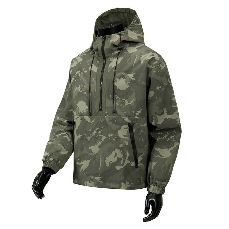 Casual Hooded Work Jacket Teen Boys Waterproof Windproof Loose Fit Outerwear