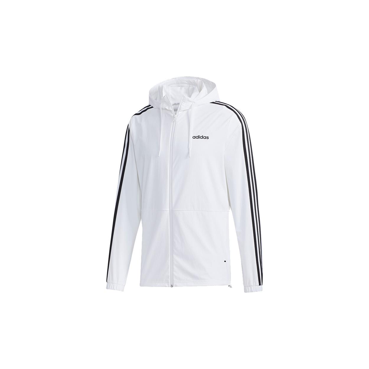 adidas neo M Essential 3-Stripes Windbreaker - White Men s GJ8900 XL