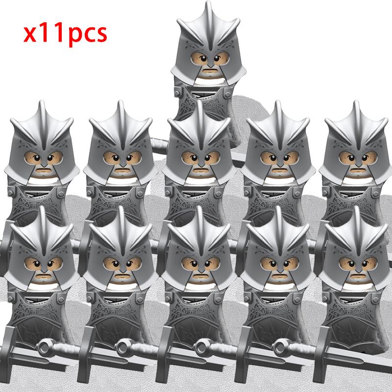 MOC Creative Medieval Game Valley Kinghts Ailin Guard Figures Warrior Armored Soldiers Army Weapons Helmet Blocks Bricks Toys