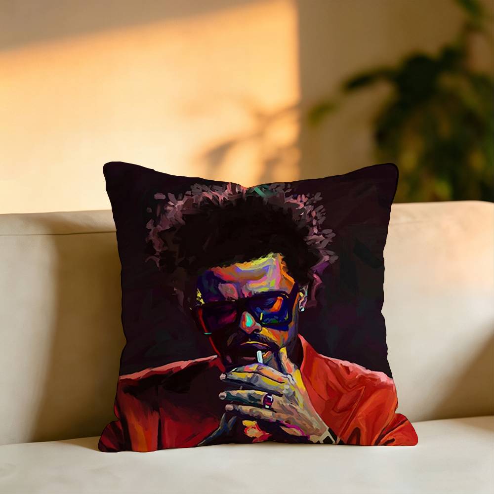 Pop Singer The Weeknds Pillow Case Square DoubleSided Sofa Cushion Cover Bedroom Bedside Pillow