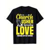 Men's & Women's Church Usher T-Shirt - Heavyweight 100% Cotton Christian Ministry Apparel with Prayer Hands & Church Usher Spreading Love Design