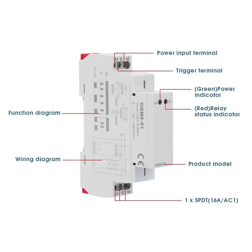 Din Rail Mount Electronic Impulse Relay AC 230V Din Rail Impulse Relay  Electrical Systems