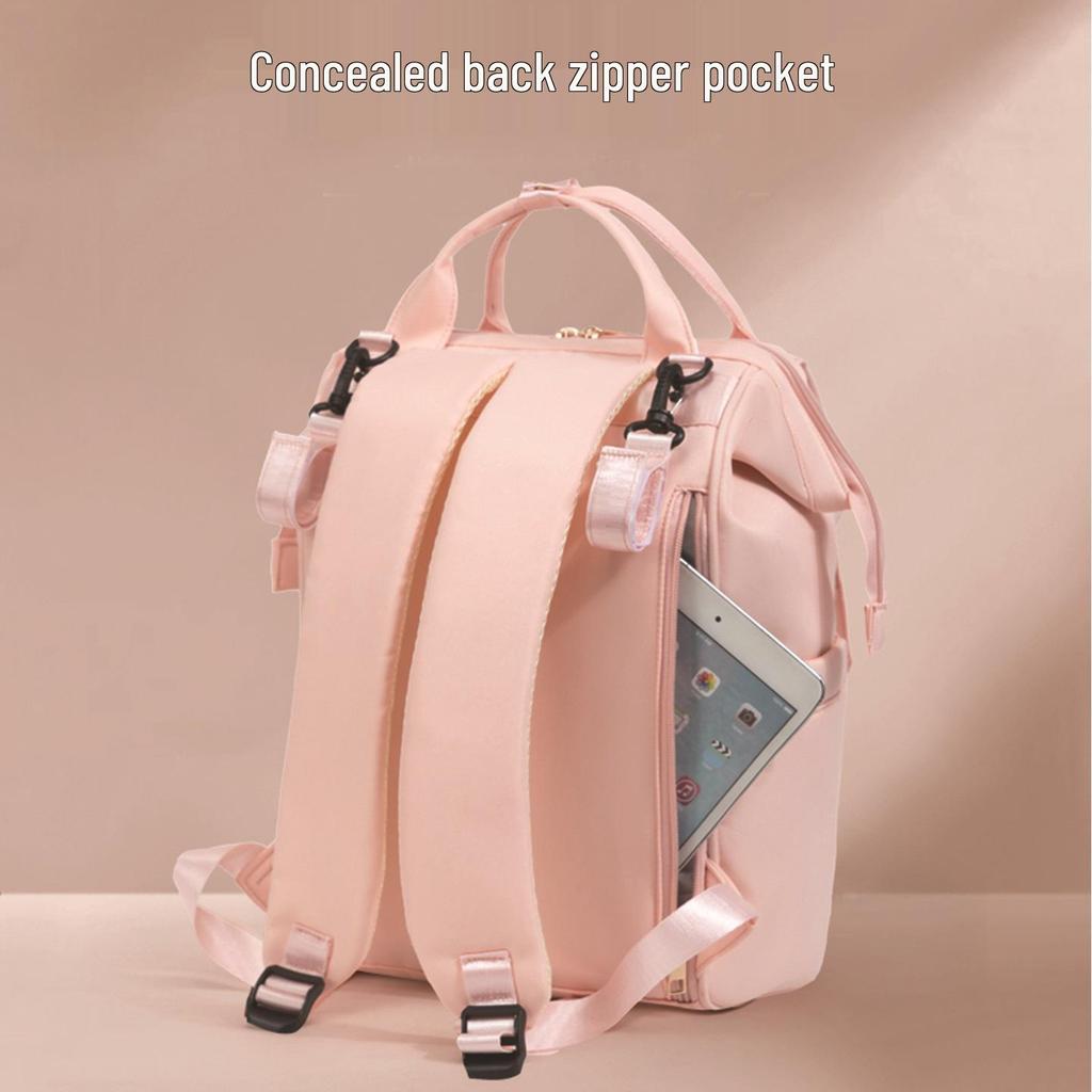 Colorful Double Shoulder Mummy Bag – Large Capacity Diaper Backpack for Mom and Baby